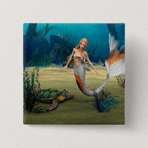 Friends Mermaid und Turtle Button