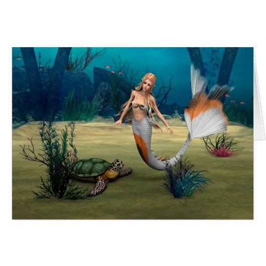 Friends Mermaid und Turtle Cards (Front Horizontal)