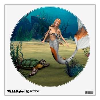 Friends Mermaid Und Turtle Wall Decal by YourFantasyWorld at Zazzle