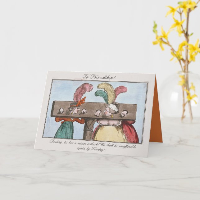  Friends Misbehaving Funny Not Sorry Friendship Card (Yellow Flower)
