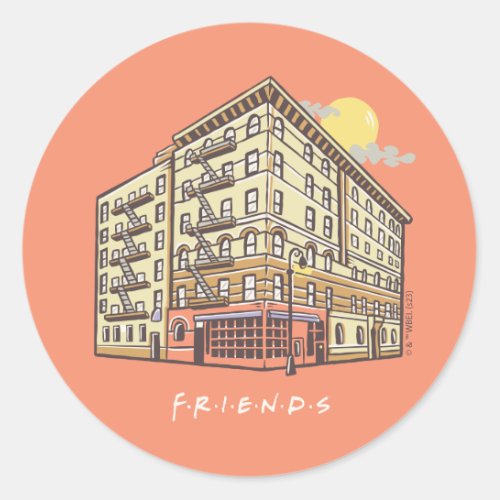 FRIENDS  Monicas Apartment Building Classic Round Sticker