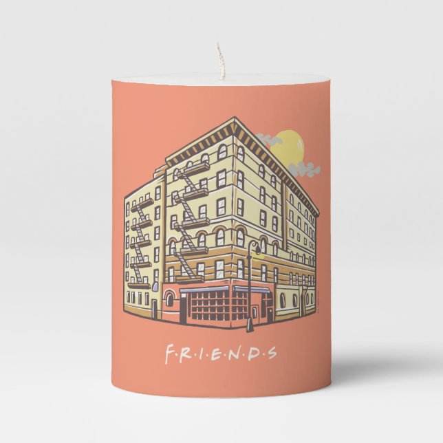 FRIENDS™ | Monica's Apartment Building Pillar Candle (Front)