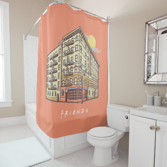 FRIENDS™ | Monica's Apartment Building Shower Curtain (In Situ)