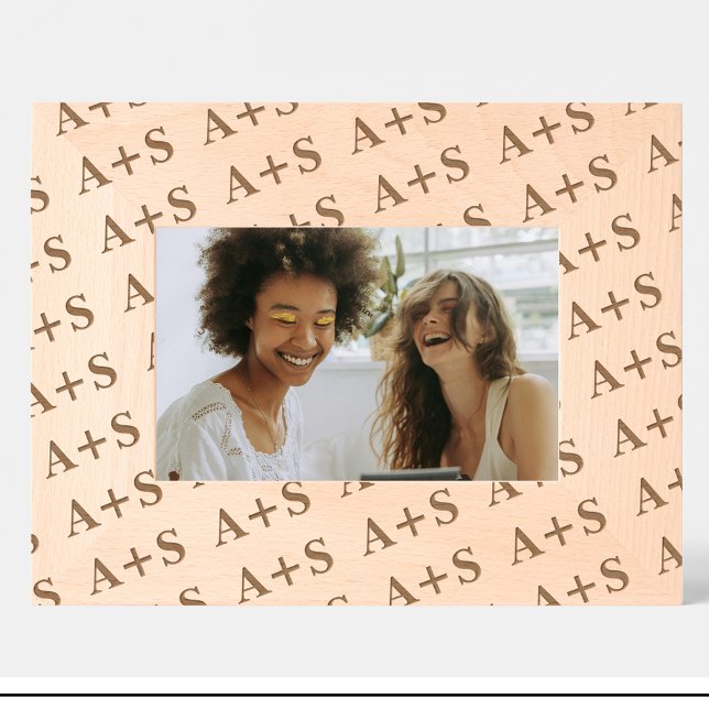 Friends Monogram Pattern Engraved Wood Frame Frames (Creator Uploaded)