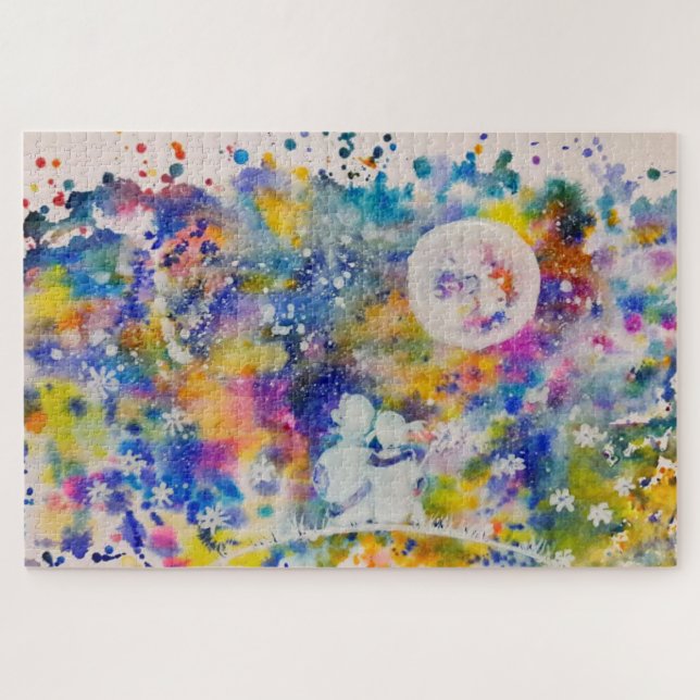 Friends Moon Dream Jigsaw Puzzle Abstract Painting (Horizontal)