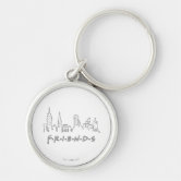 Zazzle Louisville, KY Stylized Skyline Custom Slogan Keychain, Adult Unisex, Size: 2, Black