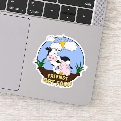 Friends Not Food _ Cute Cow Pig and Chicken Sticker