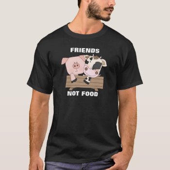 Friends Not Food Dark T-shirt by ThePigPen at Zazzle