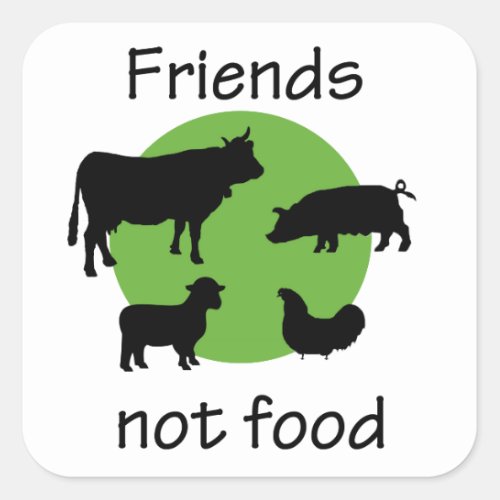 Friends Not Food Square Sticker
