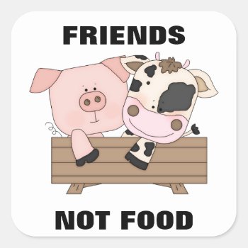 Friends Not Food Stickers by ThePigPen at Zazzle