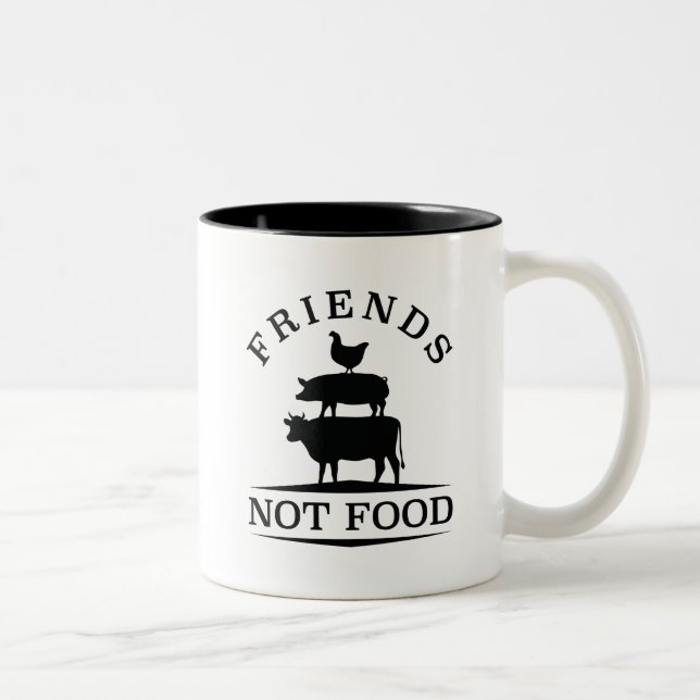 Friends Not Food Two-Tone Coffee Mug (Right)