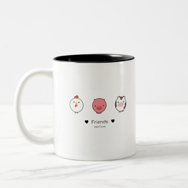 Friends Not Food Two-Tone Coffee Mug (Left)