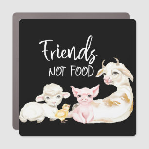 Friends Not Food Vegan Animal Lover Car Magnet