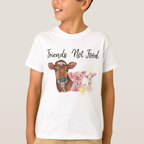 Friends not Food Vegan Animal Lover   T_Shirt