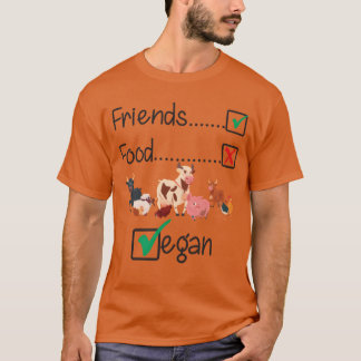 Friends Not Food Vegan Farm Animals Funny retro T-Shirt