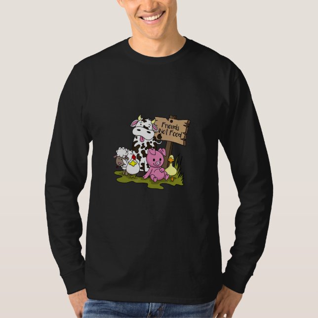 Friends Not Food Vegan Vegetarian T-Shirt (Front)