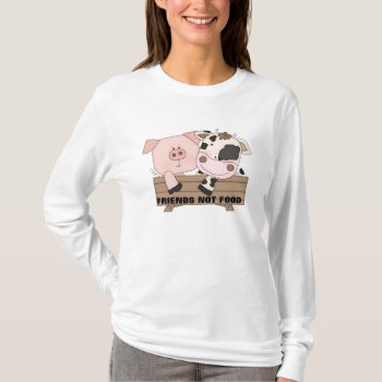 Friends Not Food Women's Hooded T-shirt by ThePigPen at Zazzle