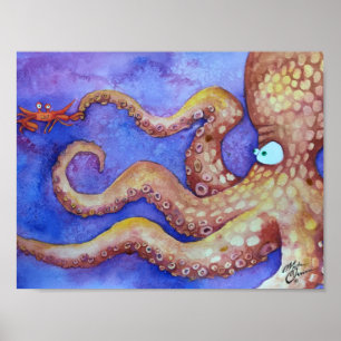 "Friends" Octopus & Crab, Fish with Attitude Poster