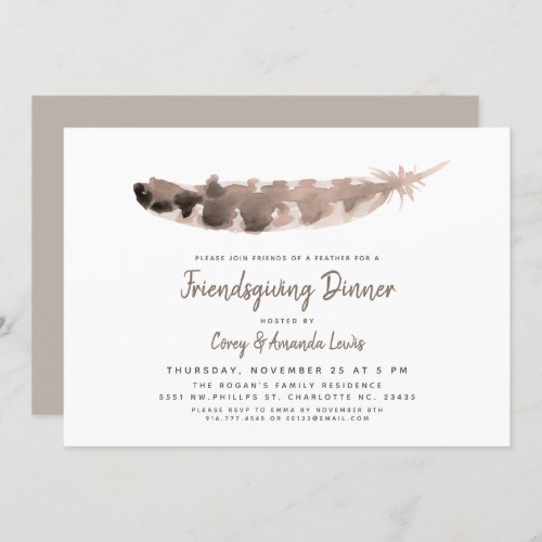 Friends of a Feather  Friendsgiving Party Invitation