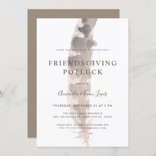 Friends of a Feather  Friendsgiving Potluck Invitation