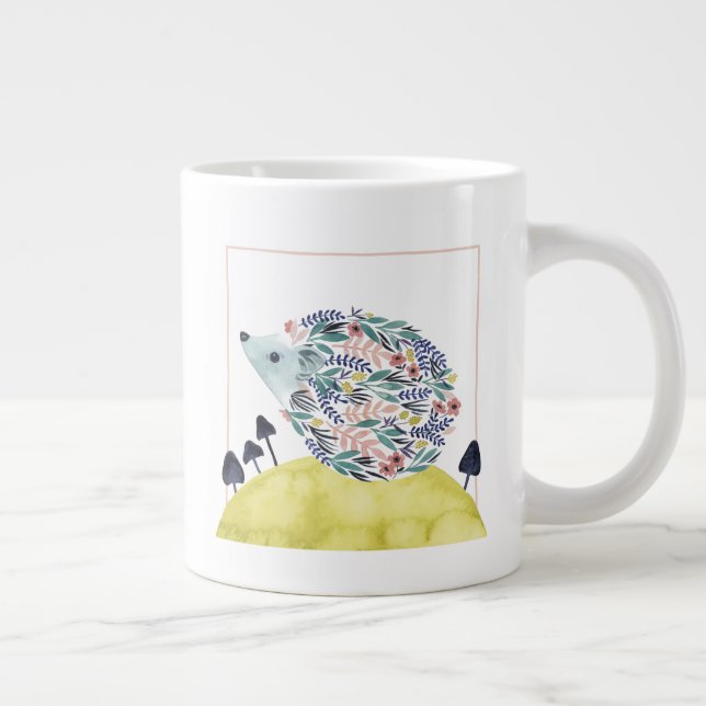 Friends of Clementine | Folk Art Hedge Hog Giant Coffee Mug (Right)