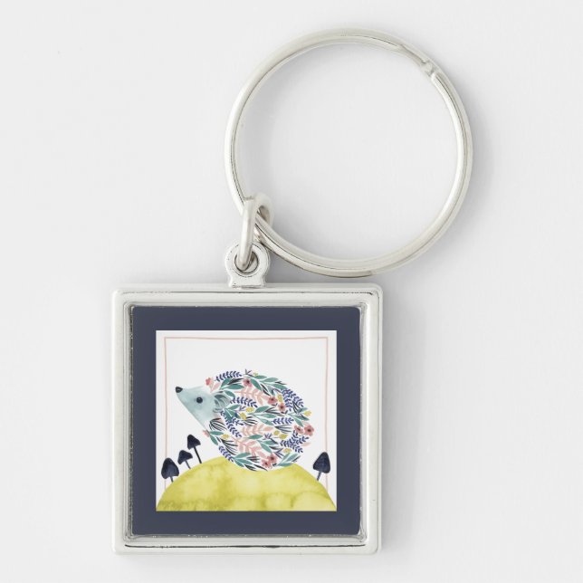 Friends of Clementine | Folk Art Hedge Hog Keychain (Front)