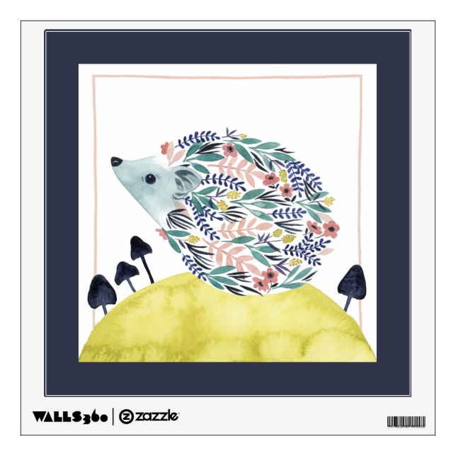 Friends of Clementine | Folk Art Hedge Hog Wall Decal (Front)