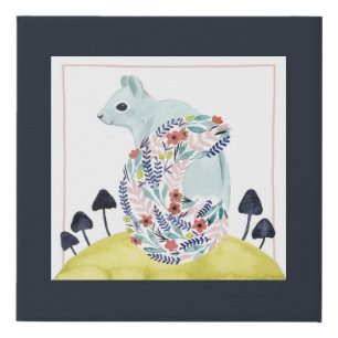 Friends of Clementine   Folk Art Squirrel Faux Canvas Print