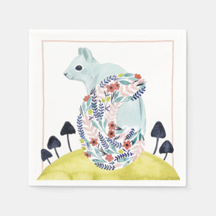 Friends of Clementine Folk Art Squirrel Napkins