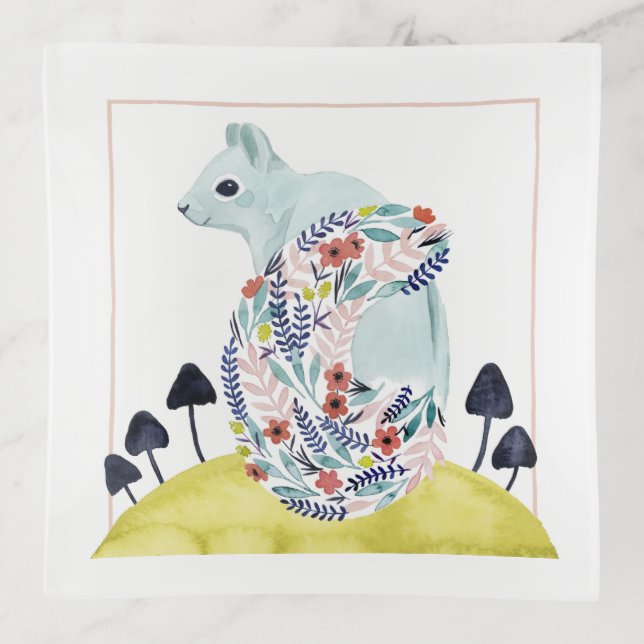 Friends of Clementine | Folk Art Squirrel Trinket Tray (Front)