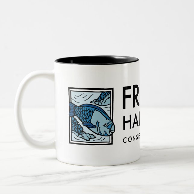 Friends of Hanauma Bay Parrotfish - Oahu, Hawaii Two-Tone Coffee Mug (Left)