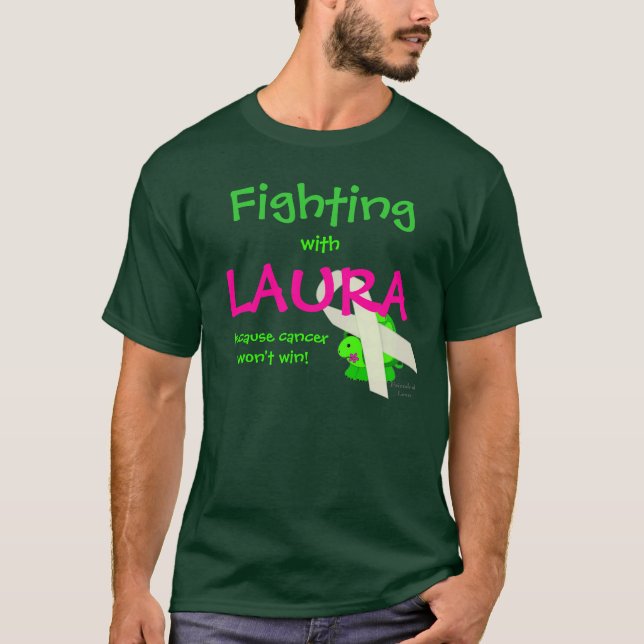 Friends of Laura Fight with Laura Dark Tshirt (Front)
