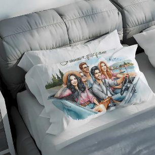 Friends of Lifetime Travel Theme Accent Pillow