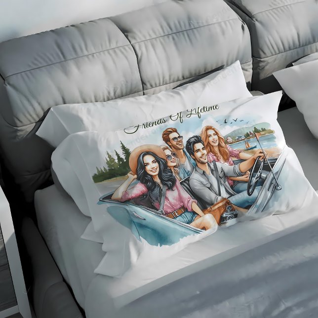Friends of Lifetime Travel Theme  Accent Pillow (Creator Uploaded)