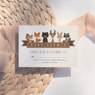 Friends of the Forest Woodland Baby Shower RSVP Card