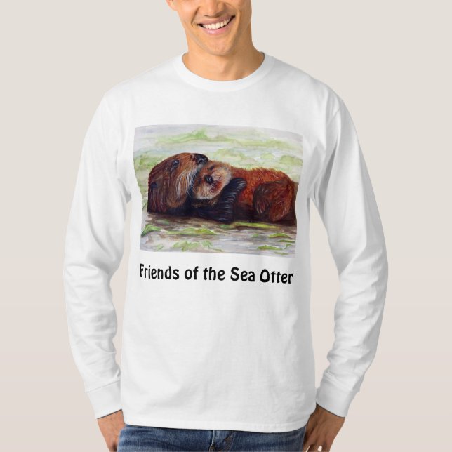 Friends of the Sea Otter Long Sleeve Shirt Mens (Front)