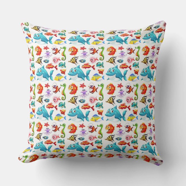 Friends Of The Sea Throw Pillow (Front)