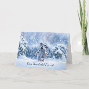 Friends or Friend Happy Holidays Christmas Penguin Card