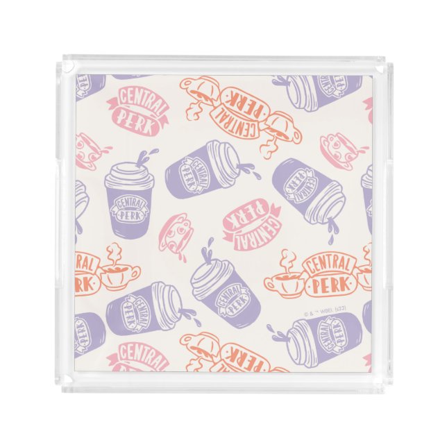 FRIENDS™ | Pastel Central Perk Pattern Acrylic Tray (Front)