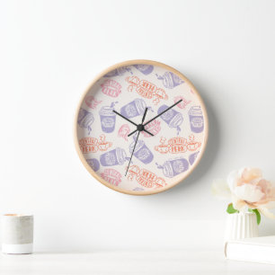 FRIENDS™ Pastel Central Perk Pattern Clock