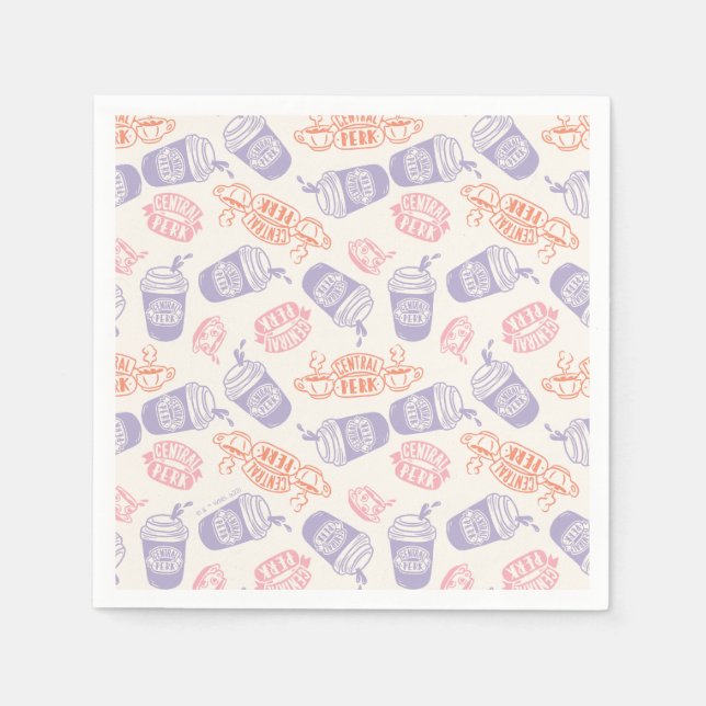 FRIENDS™ | Pastel Central Perk Pattern Napkins (Front)