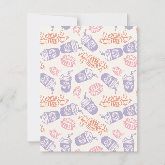 FRIENDS™ | Pastel Central Perk Pattern Note Card (Front)