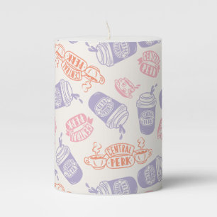 FRIENDS™   Pastel Central Perk Pattern Pillar Candle