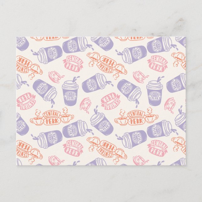 FRIENDS™ | Pastel Central Perk Pattern Postcard (Front)