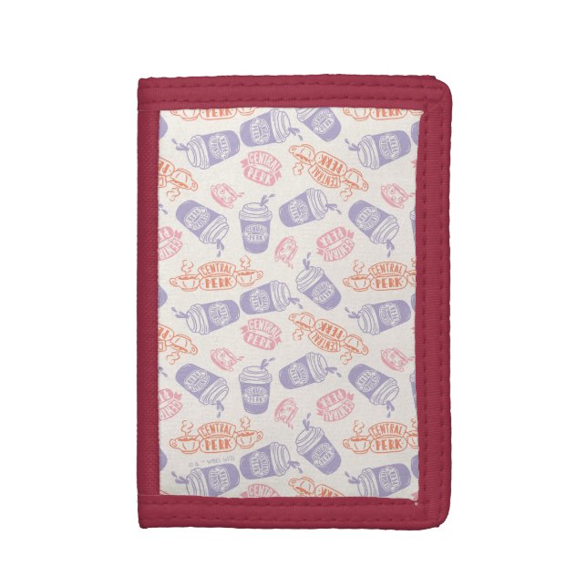 FRIENDS™ | Pastel Central Perk Pattern Trifold Wallet (Front Vertical)
