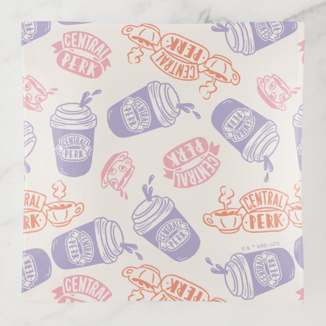 FRIENDS™ | Pastel Central Perk Pattern Trinket Tray (Front)