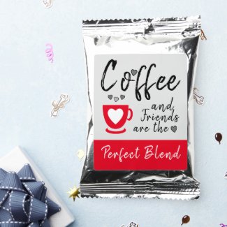 Friends perfect blend grey red coffee drink mix