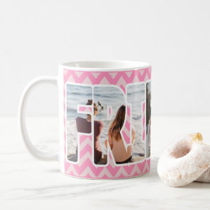 Friends Personalized 3 Photos Pink Home Decor Coffee Mug