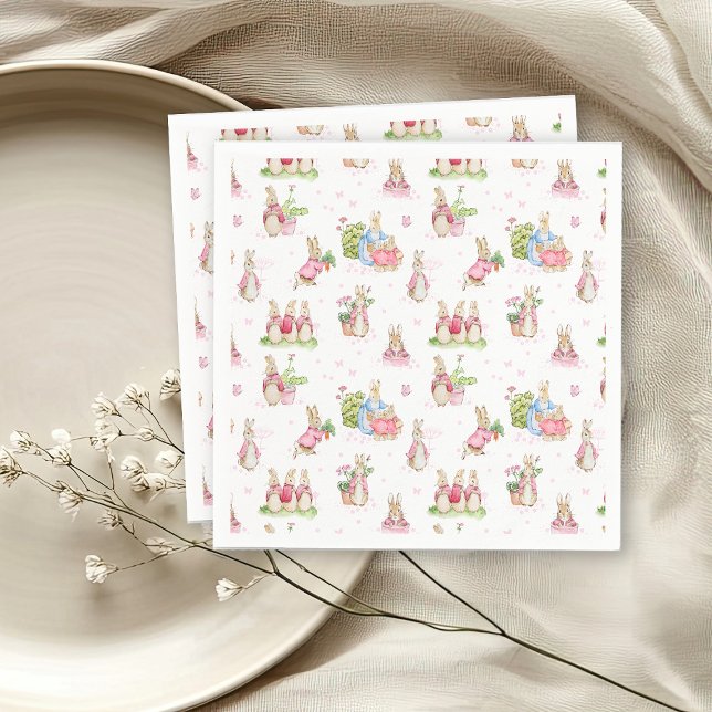 Friends Peter Rabbit Baby Pink Napkins (Creator Uploaded)