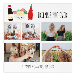 Friends Pho Ever Kawaii Photo Collage Custom Acrylic Print